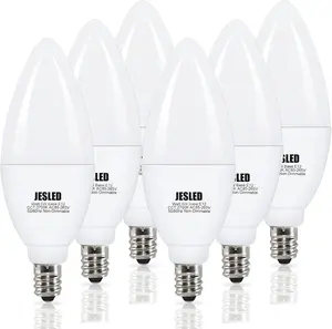 JEDLED E12 LED-Kandelabra-Glühbirnen 5 W 40 W Äquivalent C37 B11 Deckenlüfter Glühbirne Kronleuchter-Glühbirnen 2700 K warme weiße Kerzenleuchten
