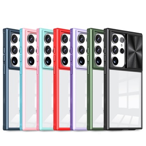 Coque pour Samsung Galaxy S25 S23 Plus Ultra S24, style technologique, coque rigide avec fenêtre coulissante pour objectif, transparente en acrylique - Product Image 1