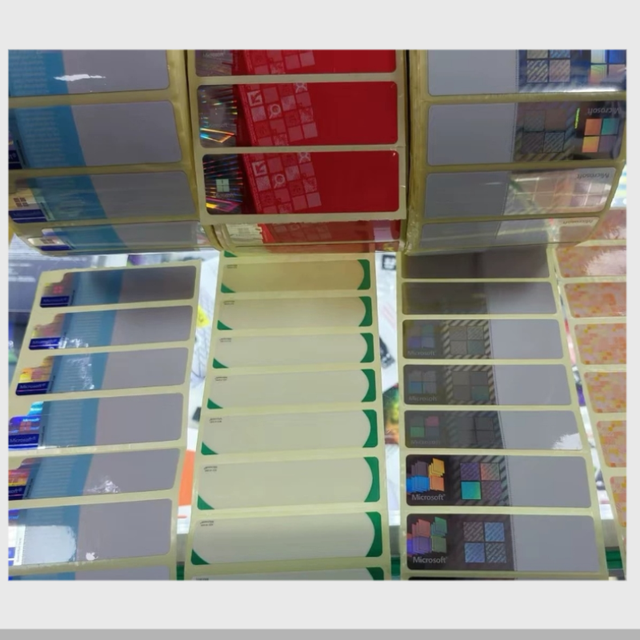 Blue Silver Red Pink White Black Blank Label Sticker for Win 11 Pro & Win10 Home License Keys in Stock 2000pcs Roll