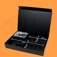 Boîte à lunch noire en carton ondulé kraft recyclable MFPP pour hamburgers, frites, barbecue, riz, emballage alimentaire, avec fermeture magnétique