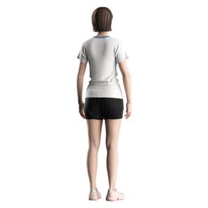 Camiseta Deportiva Blanca para Mujer, de Secado Rápido, Elástica, con Diseño de Malla Ventilada en las Axilas - Product Image 4