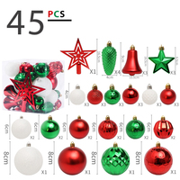 45 pièces accessoires de noël fête nouveautés décorations boule de noël et ornements d'arbre accessoires de noël ensemble de cadeaux