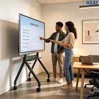 Pantalla Plana Interactiva Táctil IR de 110 Pulgadas 4K y 20 Puntos de Contacto HRAY para Salas de Conferencias de Grandes Empresas, Compatible con OEM y ODM