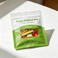 Sachets refermables personnalisés imprimés en couleur pour légumes marinés