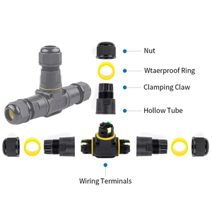 IP68 Waterproof <b>Connector</b> T-Type Wire and Cable <b>Quick</b> Push Coupling M20T 2/3Core Outdoor Street Lamp Rainproof Terminal Block - Product Image 3