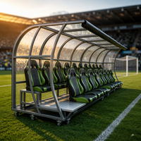 Banc de Reserves Double Rangée de Luxe DTXB-VIP pour Joueurs de Football – Abri Mobile pour Équipe sur le Côté du Terrain – Sièges pour Joueurs de Reserves pour Stades de Football