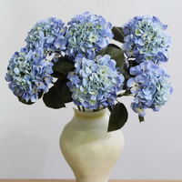JIN PENG 62cm Real Touch Latex Hortensia Bruine Kunstbloem voor Bruiloft Tafel Huis Vaas Centerpiece Decoratie