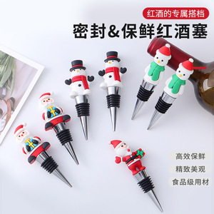 Christmas <b>Wine</b> Stoppers Zinc Alloy Bottle Seals Santa Snowman Design Party Gift - Product Image 5
