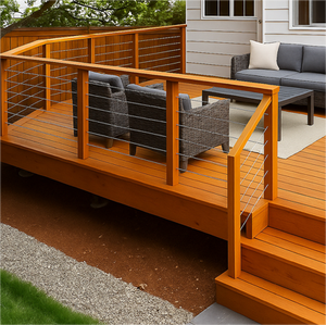 Rampes de câble <span class=keywords><strong>en</strong></span> acier inoxydable robustes pour terrasse, porche et patio, garde-corps d'extérieur résistant aux intempéries d'aspect moderne - Product Image 1