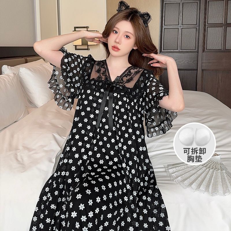 Black Sleep Dress - Elegant Comfortable Nightwear Black Sleep Dress - Elegant Comfortable Nightwear