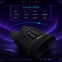 Jumelles de vision nocturne pour la chasse, enregistrement vidéo 4K UHD, vision dans l'obscurité totale, vente en gros