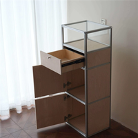 Profilé en aluminium, plaque marine, style industriel Bauhaus, anodisé, personnalisable, comptoir de café, armoire de rangement, présentoir, 3 tiroirs