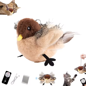 Jouet pour chat éducatif moderne rechargeable par USB, style dessin animé, avec design en peluche, respectueux de l'environnement, télécommande, pour intérieur, fournitures pour animaux de compagnie - Product Image 2