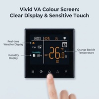 Termostato Inteligente WiFi con Pantalla Táctil TFT de 16A/3A para Calefacción por Suelo Radiante, Control por Aplicación Tuya, para Hogar/Apartamento/Hotel, Uso con Caldera de Gas