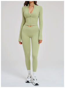 Nouvel ensemble de 2 pièces de vêtements de sport personnalisés pour femmes, tenue de fitness et d'entraînement, motif gingham taille haute - Product Image 5