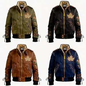Vente en gros directe d'usine 2026 OEM Veste bomber en denim réversible personnalisée pour homme, doublée en polaire, imperméable, streetwear d'hiver - Product Image 4