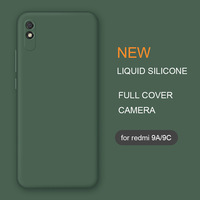 Coque de téléphone Xiaomi en Silicone liquide, étui Original pour Redmi 9A, 9AT, 9C, Nfc, protection arrière souple pour appareil photo, nouveau,