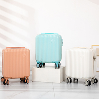 Valise de transport ABS de 14 pouces en aluminium Valise à roulettes pivotantes légère et durable Poignée à hauteur réglable pour les affaires