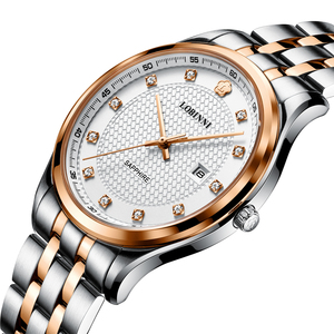 Orologio Automatico al Quarzo LOBINNI 3006 di Lusso Ultra-Sottile con Cinturino in Acciaio Inossidabile per Coppie, Prodotto in Fabbrica Cinese - Product Image 1