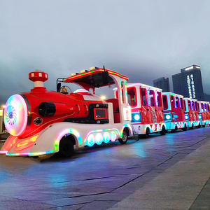 HAOJILE 초대형 레트로 기차 놀이 공원 어린이 타기 전기 트랙이없는 기차 오락 판매용 전기 기차 타기 - Product Image 1