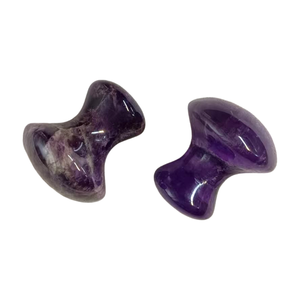 Outil de <span class=keywords><strong>massage</strong></span> facial en pierre naturelle (améthyste, jade, quartz clair) en forme de champignon Gua Sha, très populaire pour le lifting du <span class=keywords><strong>visage</strong></span>, la beauté et le bien-être - Product Image 2