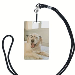 Lanière noire pour carte de travail, imprimable recto-verso par sublimation thermique - Product Image 1