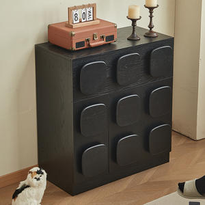 Coffre moderne en bois massif à trois tiroirs <span class=keywords><strong>de</strong></span> <span class=keywords><strong>style</strong></span> vintage <span class=keywords><strong>Petit</strong></span> <span class=keywords><strong>meuble</strong></span> <span class=keywords><strong>de</strong></span> <span class=keywords><strong>rangement</strong></span> organisateur d'entrée pour salon et chambre à coucher - Product Image 1