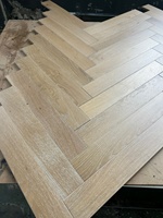 ABCD Grade European Oak Engineered Flooring Herringbone White Wire Brushed UV Larquered Timber Boards 15/4mm Thickness