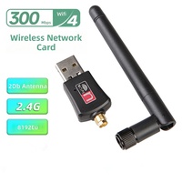 Carte réseau sans fil 300M, récepteur et émetteur WiFi, puce RTL8192eu, adaptateur WiFi USB 300 Mbps pour PC portable