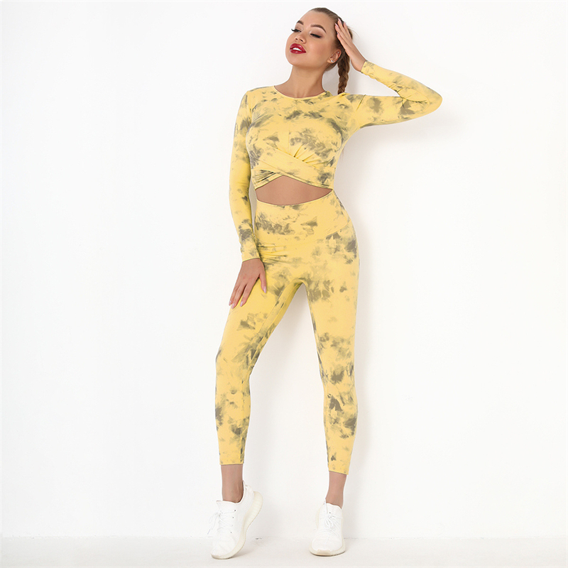 6 colors Fashion Modern Breathable Workout Clothing Women Active Wear Yoga Set hygroscopic and sweat releasing