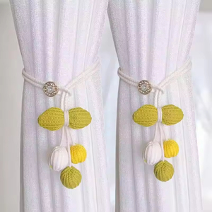 Nuovo e Carino Fermacurtain a Forma di Zucca in Lino Regolabile, Fascia in Tessuto per Decorazione Finestre del Soggiorno Moderno - Product Image 2