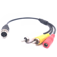 Câble adaptateur MDVR 4G GPS WIFI avec prise mâle aviation vers prise mâle RCA (vidéo) + prise mâle RCA (audio) + prise femelle DC