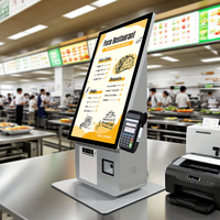 Kiosque de paiement interactif à écran tactile sur pied de 21,5 pouces avec SDK, pour commande et paiement en libre-service, compatible multi-OS et imprimante TPV