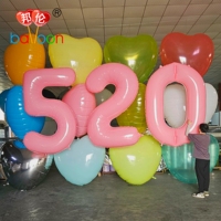 Ballon personnalisable de 60 pouces en nylon PA coloré, grand ballon de 2 m, numéro 520, laminé, pour décoration de festival, Saint-Valentin