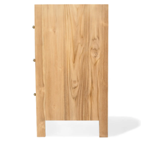 Armoire en bois convertible moderne minimaliste et écologique en teck naturel avec 5+ tiroirs/étagères pour chambre à coucher, salon, salle à manger