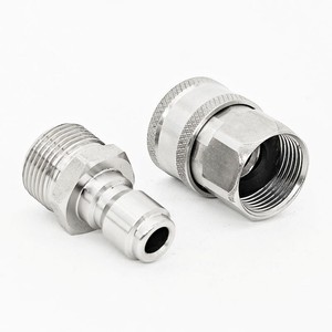 Conector Hembra de Acero Inoxidable de Alta Presión para Lavado de Autos, Conexión Rápida de 3/8, Cabeza Hexagonal M22/M14, Tubo para Pistola de Agua - Product Image 2