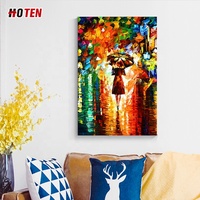 Peinture à l'huile abstraite moderne peinte à la main, fille et garçon nus, art sur toile, peinture au couteau à palette, marque HOTEN originale pour la chambre à coucher