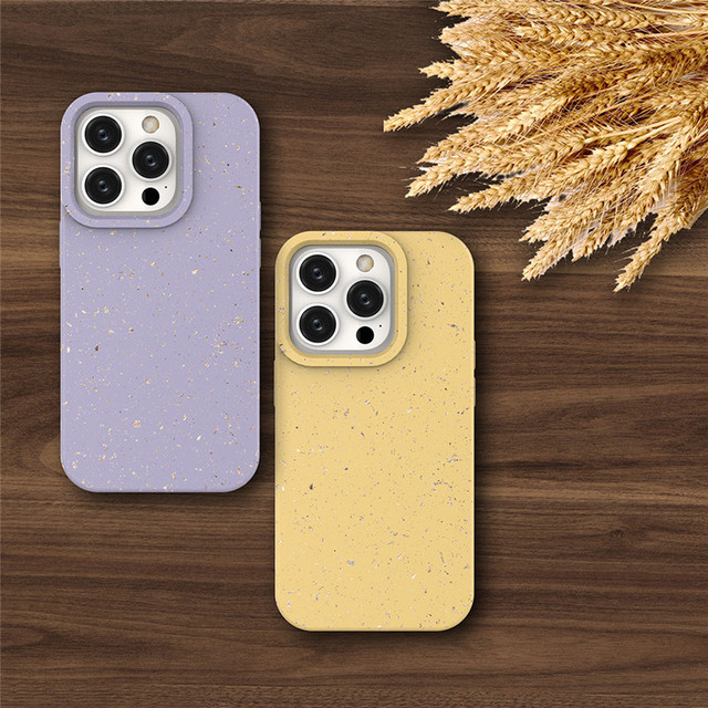 100% ECO Friendly Bio Wheat Straw Phone Case for Iphone 14 Pro Biodegradable Case