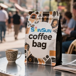 Bolsa de Plástico para Alimentos con Base y Cierre, Material Laminado, con Logotipo Personalizado, Bolsa para Café con Cierre, Impresión Digital - Product Image 1