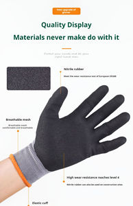 T9 <strong>Nitrile</strong>-Coated Grip Protective <strong>Gloves</strong> Breathable and Wear-Resistant Chinese Roses Design for Family Gardening and Work - Product Image 5