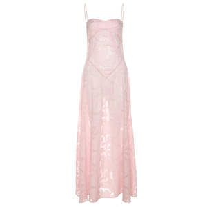 Robes Maxi élégantes d'été 2025 Tenues d'invité de <span class=keywords><strong>mariage</strong></span> pour femmes Robes de soirée à lacets <span class=keywords><strong>Robe</strong></span> Maxi verte à bretelles spaghetti 3342 - Product Image 6