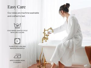 Custom White <b>Waffle</b> Breathable Hotel Bath Robe 100% Cotton Slippers Set Unisex with Logo - Product Image 4