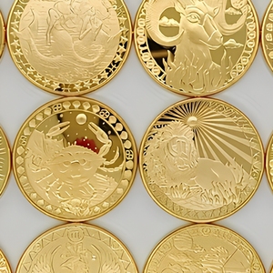 Ensemble de 12 pièces de monnaie en or des constellations, pièce commémorative astrologique du zodiaque en relief 3D, cadeau d'anniversaire, médaille de <span class=keywords><strong>horoscope</strong></span> à collectionner - Product Image 4