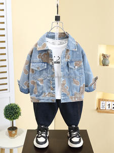 Veste de cowboy pour garçons D1464, printemps automne, coton extérieur, rembourrage en polyester, <span class=keywords><strong>fermeture</strong></span> éclair, pour enfants - Product Image 1