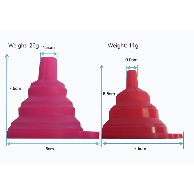 Portable Collapsible Silicone Funnel Long Neck Folding Funnel Retractable Small Funnel