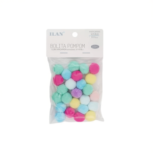 Iln Bolita Pompom 2Cm Couleur Macaron 25Pc Décoration artisanale - Product Image 1