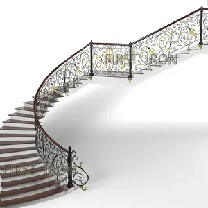 现代室内楼梯栏杆金属楼梯扶手设计