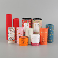 Taille personnalisée imprimée créative ronde Kraft papier Tube bonbons Biscuits thé café de qualité alimentaire cylindrique boîte d'emballage