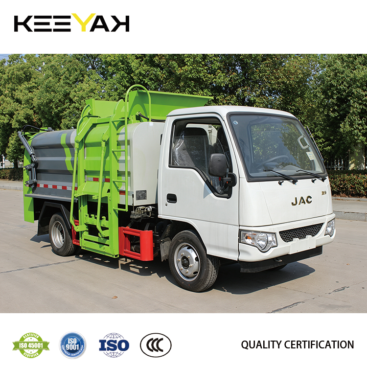 JAC 5m³ Kitchen Waste Garbage Truck Side Conveyor Hopper Suitable for ...