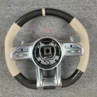 Volant en cuir suédé et fibre de carbone avec LED personnalisables pour Benz Smart Fortwo 451 453